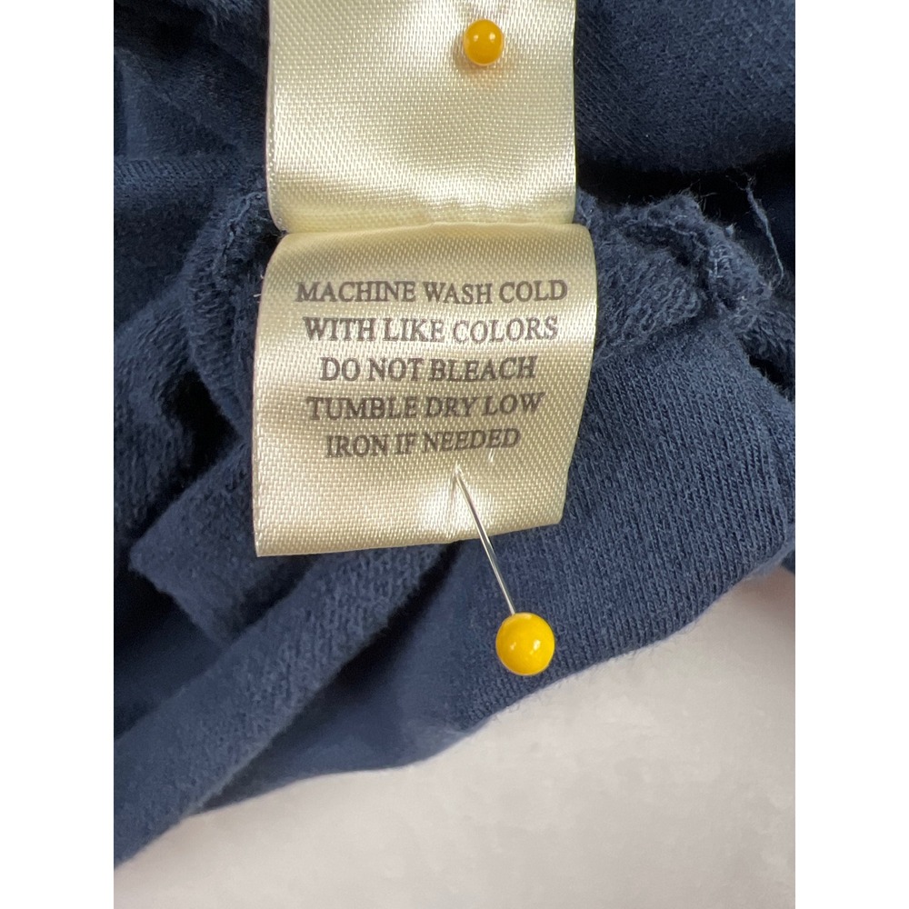 Dylan Sweatshirt Womens Medium Navy Blue Boxy Raw Hem Cotton Blend Loungewear - Picture 4 of 9
